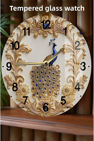 kutuTR ساعة من الزجاج المقسى ثلاثية الأبعاد لتغيير جو منزلك أو مكان عملك - 33 سم CSDW219