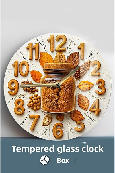 kutuTR ساعة من الزجاج المقسى بتصميم ثلاثي الأبعاد لتغيير جو منزلك - 33 سم CSDW209