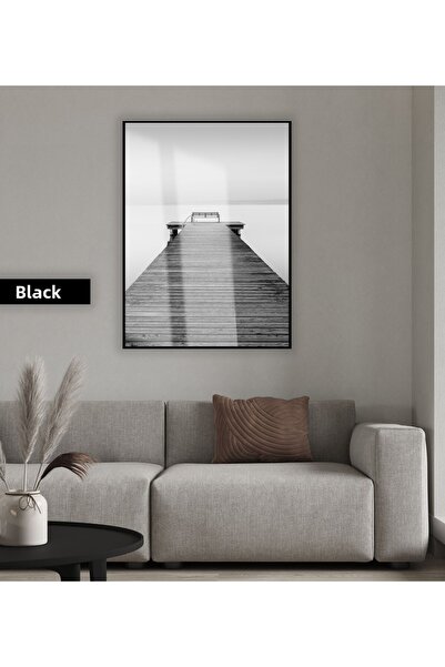 Harikabirev HARİKABİREV | MODEL DE SCHIETĂ DE LEMN NEGRU&ALB | TABLA DE STICLA TEMPLATA CU CADRU, SIMPLE, VERTICALA