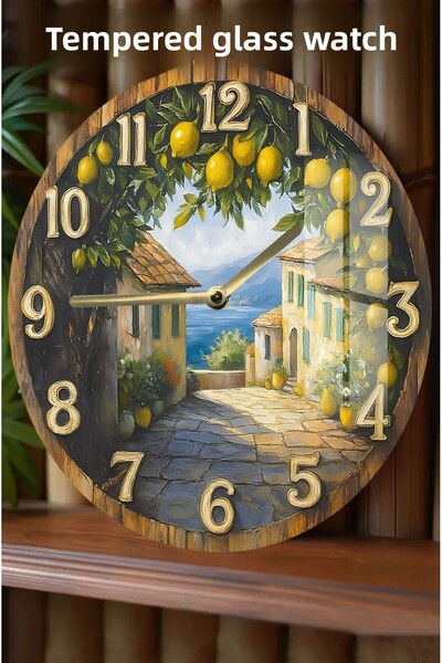 kutuTR Design to Bring the Warmth of the Mediterranean to Your Home! 3D Look Tempered Glass Watch – 33 cm Csdw213