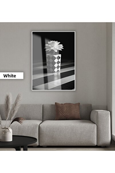 Harikabirev HARİKABİREV | FLORI DE VAZOL ALB-NEGRU MODEL 03 | TABLA DE STICLA...