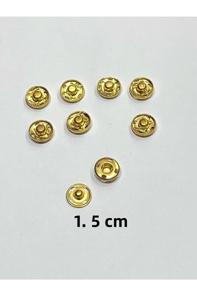 karantuhafiye Μεταλλικά κουμπώματα / Κουμπώματα για ζακέτες / Σετ 6 τεμαχίων / 1,5 cm / Χρυσό