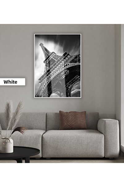 Harikabirev HARICABIREV | MODELUL TURNUL EIFFEL NEGRU&ALB -1 | TABLO CU STICLĂ TERMOPANE, SIMPLE, VERTICALĂ