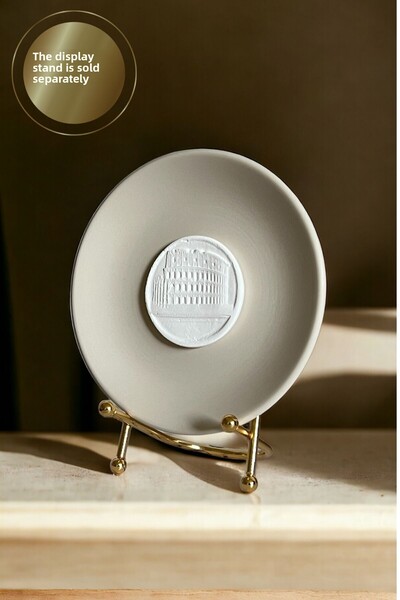 HOME DEKORİSTA Decorative Plate, Decorative Object, Gold Color Plate, White Decorative Object, Home Decorista