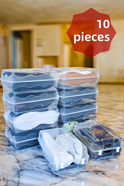 DOVİHOME 10Pcs Clipless Men Shoe Box Large Size Sterile Shoe Storage Organizer Organizer