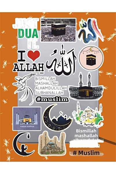 hediyenebak مجموعة ملصقات الإسلام |   كمبيوتر محمول Ajanda دفتر ملاحظات هاتف ...
