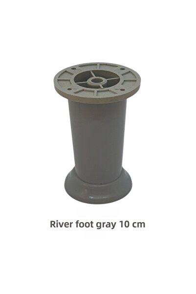 Adilon River Foot, Plastic Furniture Leg, 10 Cm, Screws Included, Gray