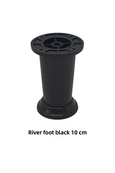 Adilon RIVER LEG, Picior pentru mobilier din plastic, 10 cm, Inclusiv șuruburi, Negru