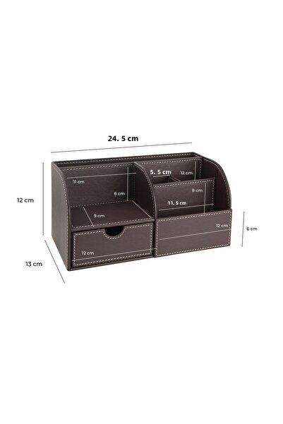 2K Органайзер за настолен компютър, поставка за химикалки, дистанционно управление, поставка за куб/бележник, поставка за таблет, етажерка за книги, 6 отделения, чекмеджета, настолен компютър