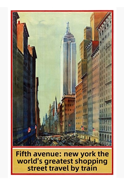 Universal Poster de călătorie Fifth Avenue New York, tablou decorativ din lemn