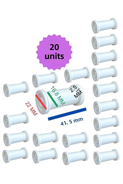 Eskişehir hobi sanat بكرة خيط حبل فارغة 20 قطعة لون أبيض