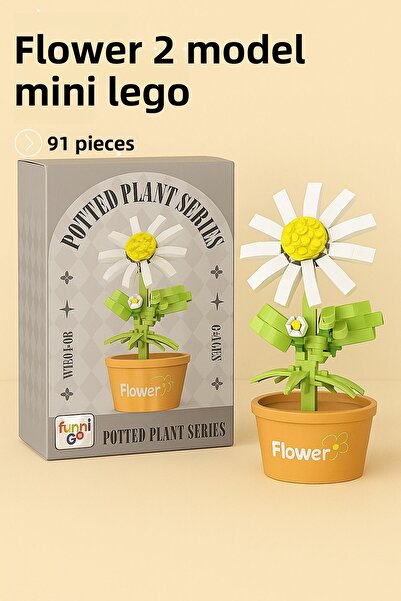 Nandy Home White Flower Model Character Figure 3D Building Toys