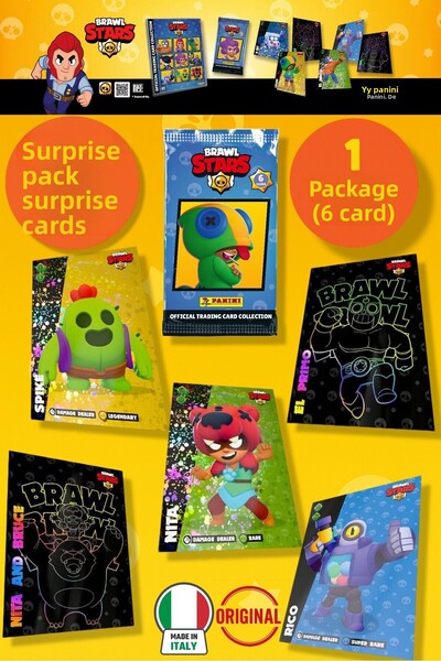 TOYFEST حزمة البطاقات الرسمية من Brawl Stars Panini: عبوة واحدة (6 بطاقات)