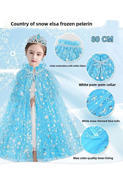 Go İthalat Pelerina Albastră Frozen Elsa – Pelerina pentru copii cu model de ...
