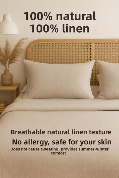 XAMANTHA 100% Βαμβακερή Μαξιλαροθήκη από Λινάριο – Σετ 2 τεμαχίων (50x70 εκ.)...