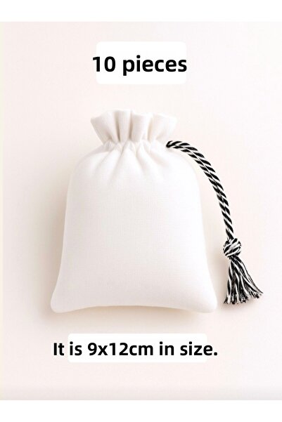 ALASEREN Tight Raw Cloth Natural White Color 9×12 cm 10 Pieces Cloth Bag - We...