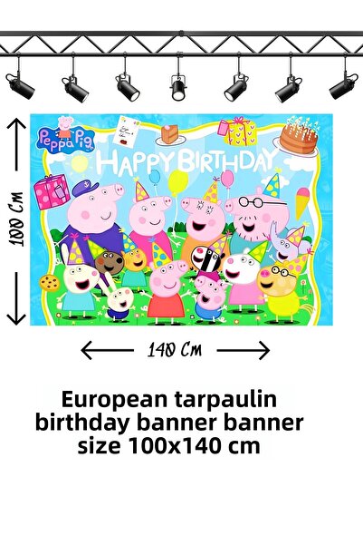 snowparty Πανό γενεθλίων με θέμα την Πέππα το Γουρουνάκι