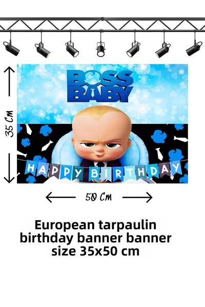 snowparty Πανό γενεθλίων με θέμα τον Μπος Μπέιμπι " Patron Bebek "