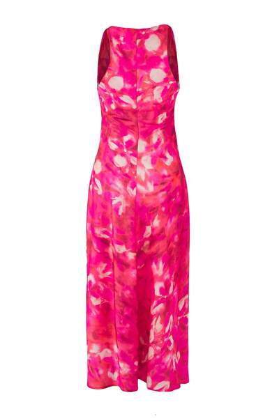 Trendyol Collection Pink-Multicolor Abstract Satin Midi Unlined Dress Tprss25El00330