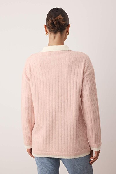 Trendyol Modest Powder Color Block Ribana/Camisole Knitwear Sweater Tctaw26Ak00008