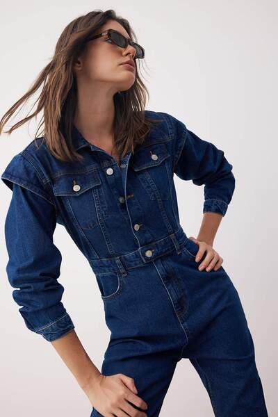 Trendyol Collection Jeans-Overall mit Indigo-Nähten in limitierter Auflage TWOAW22TU0040