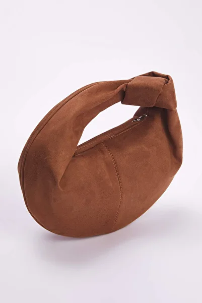 TRENDYOL SHOES Μίνι οβάλ τσάντα ώμου Tan Suede TAKSS25OC00068