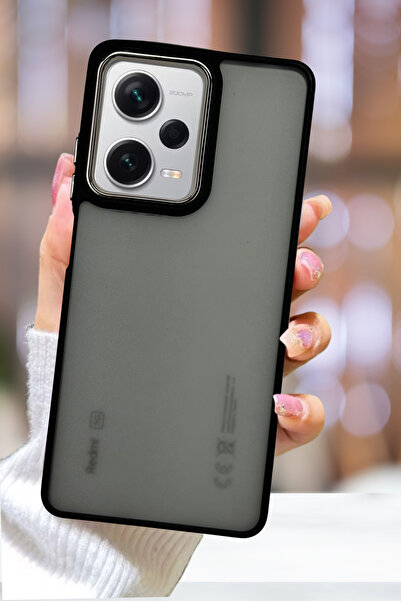 Fibaks Redmi Note 12 Pro 5g Kılıf Metal Çerçeve Hassas Butonlu Renkli Buzlu T...