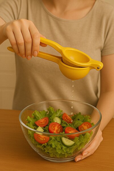 hemlife Metal Rustproof Lemon and Citrus Juicer Squeezer with Special Design Pattern Lemon Orange Juicer Yellow