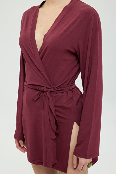 SHEISMONO Ultra Soft Zoe Kimono Claret Red