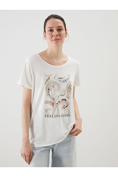 LC Waikiki Νέα σεζόν Crew Neck Printed Γυναικείο Tisort - S5J339Z8