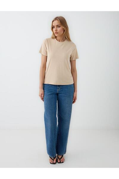 Jimmy Key Mink Crew Neck Short Sleeve Knitted Modal T-Shirt