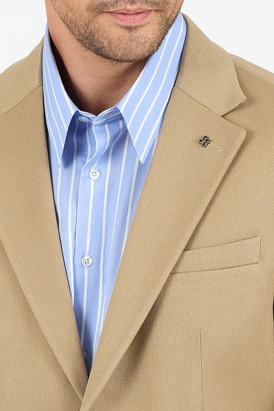 Frappoli Rollex Men's Dark Beige Lycra Fabric 2026 Winter Sports Blazer Jacket