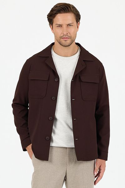 Frappoli Viana Men's Coffee Overshirt Lycra Sports Jacket