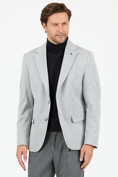 Frappoli Rollex Men's Light Gray Lycra Fabric 2026 Winter Sports Blazer Jacket