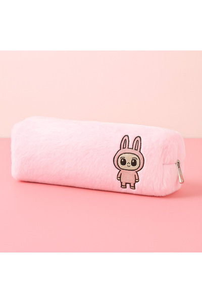 TRIKO TIME COLLECTION حامل أقلام رصاص وردي اللون من Labubu ذو جيب واحد وقابل ...