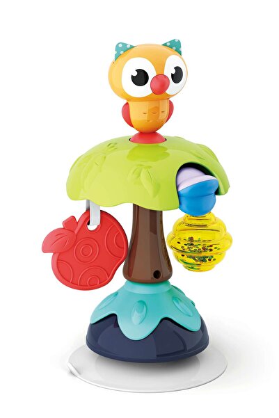 Hola لعبة كرسي الطعام الذكي على شكل بومة مزودة بشفط - لعبة لتنمية الحواس للأط...