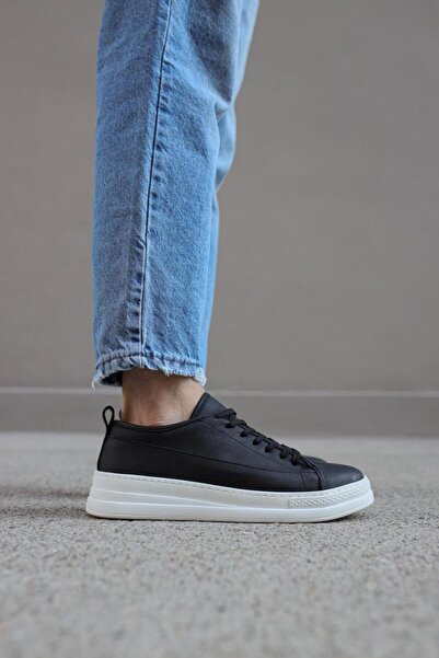 Knack Sneakers 010 Black (White Sole)