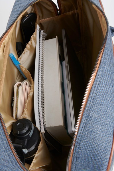 Vivaq Унісекс темно-синя шкільна сумка для мами та дитини, великого розміру, на блискавці, з кишенями для рук та плечей