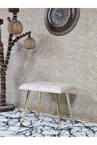 ZAFİR Gold Sivriltme Ayaklı 60 cm Puf Bench - Puf - Bench - Oturak - Mutfak O...