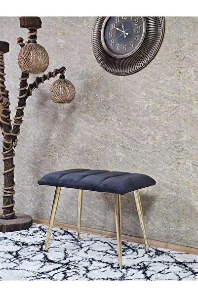 ZAFİR Gold Sivriltme Ayaklı 60 cm Puf Bench - Puf - Bench - Oturak - Mutfak O...