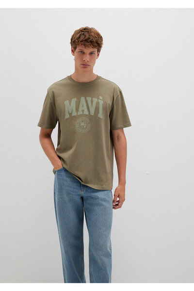 Mavi Printed Khaki T-Shirt Loose Fit / Loose Relaxed Fit 0612897-71816