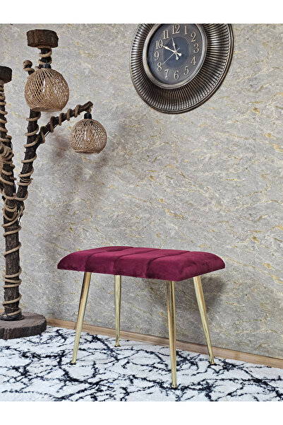 ZAFİR Gold Sivriltme Ayaklı 60 cm Puf Bench - Puf - Bench - Oturak - Mutfak O...