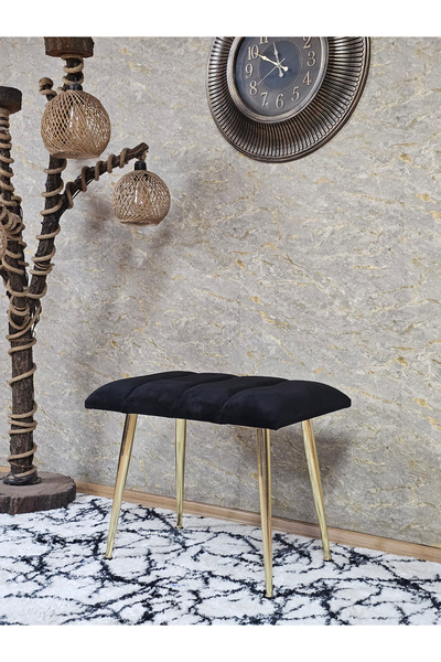 ZAFİR Gold Sivriltme Ayaklı 60 cm Puf Bench - Puf - Bench - Oturak - Mutfak O...