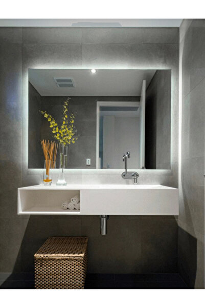AYNA TASARIM DOKUNMATIK SENSÖRLÜ LED'Lİ 80X80 CM KARE BANYO & LAVABO & SALON ...