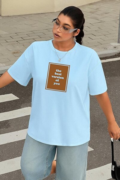 E-ROMA تي شيرت مطبوع للجنسين مقاس كبير