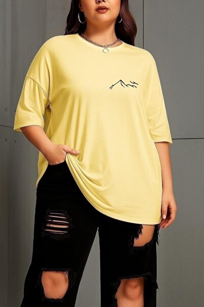 DM DOLCE MORE Plus Size Mountain Printed Unisex T-Shirt