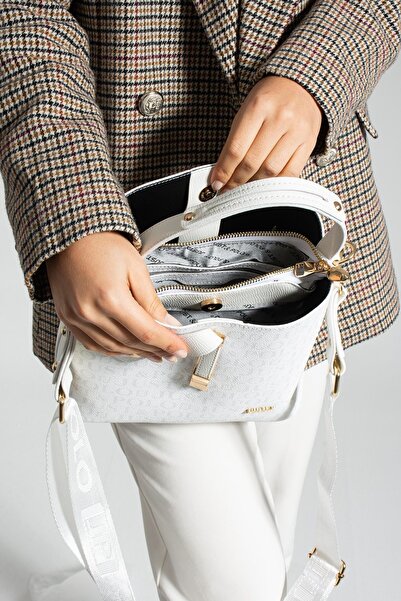 Just Polo Пудрова стьобана візерунчаста жіноча сумка на плече середнього розміру з широким ременем на кожен день 23x18 см