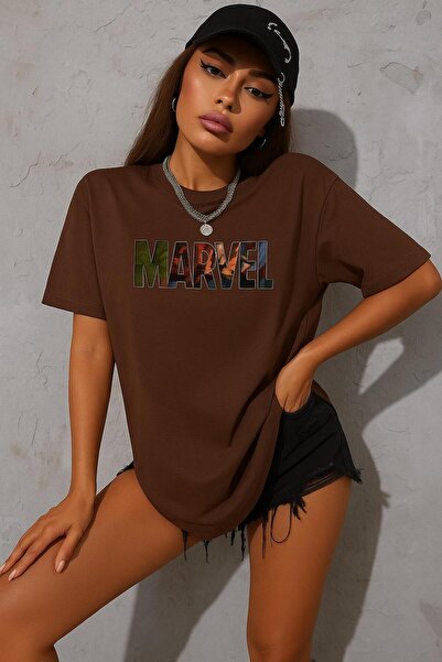 E-ROMA Marvel Printed Oversize White T-shirt