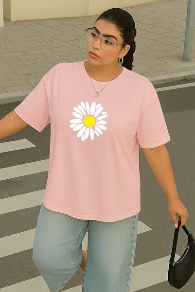 BENROMA تي شيرت مطبوع عليه ديزي مقاس كبير للجنسين