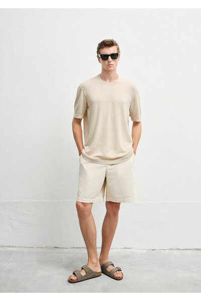 Mavi Short Sleeve Beige Knitwear Loose Fit / Loose Comfortable Cut 0710368-70020